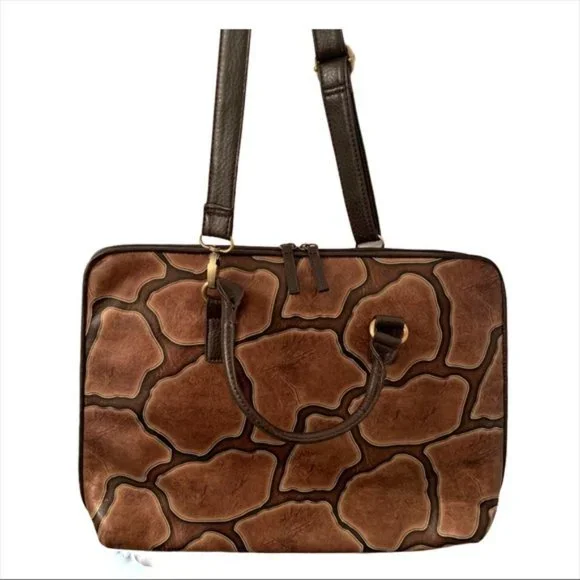 BUENO LAPTOP BAG - VEGAN NWOT GIRAFFE PRINT - Picture 2 of 14